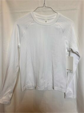 lululemon athletica White Ribbed Long Sleeve Crew